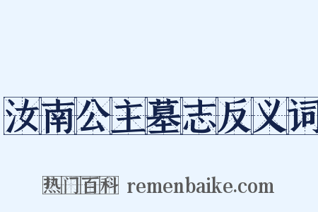 汝南公主墓志反义词是什么意思的图片